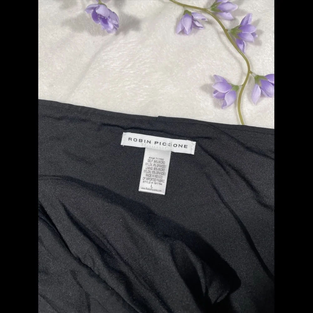 NEW $78 Robin Piccone Ava Bikini Bottoms‎ in Black [SZ Large ]